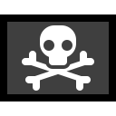 Pirate flag. Skull and crossbones on a black flag