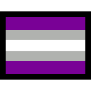 Greysexual pride flag (Purple, grey, white, grey, purple)