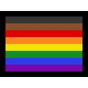 Rainbow pride flag (Black, brown, red, orange, yellow, green, blue, purple)